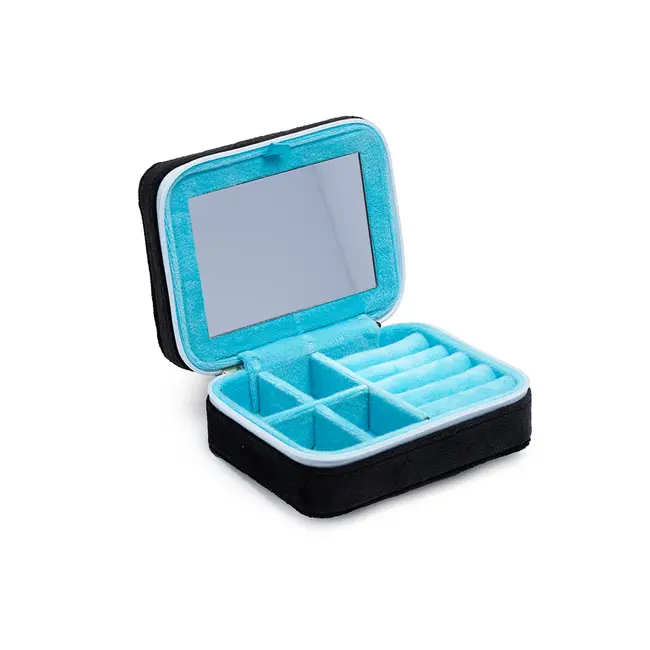 Living Royal Velvet Jewelry Zip Case- Notebook- Black