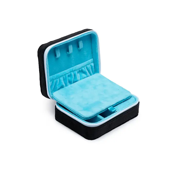 Living Royal Velvet Jewelry Zip Case- Notebook- Black