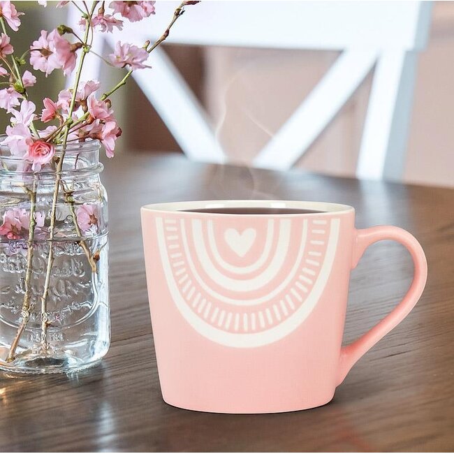 Abbott Boho Arch with Heart Mug- Pink