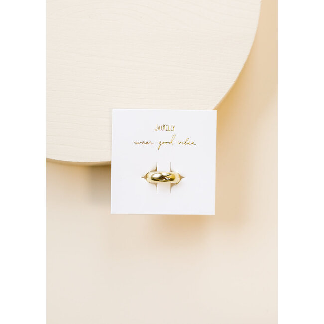 JaxKelly Gold Cuff Earrings - Bold Smooth