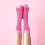 Sunshine Studios Stripe Crew Socks- Pink