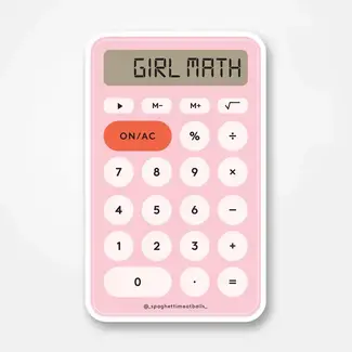 Spaghetti & Meatballs Girl Math Vinyl Sticker