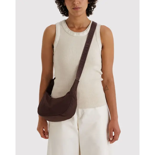 Baggu Small Nylon Crescent Bag - Coffee