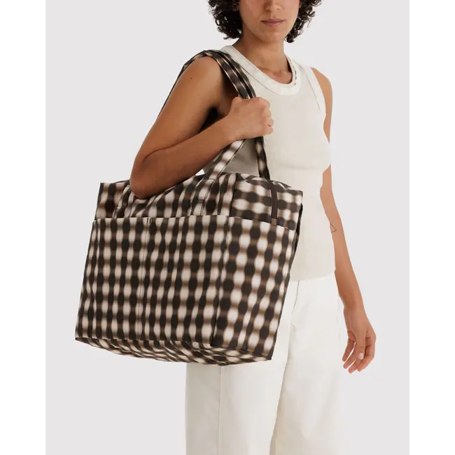 Baggu Cloud Carry-on - Blurred Gingham Brown