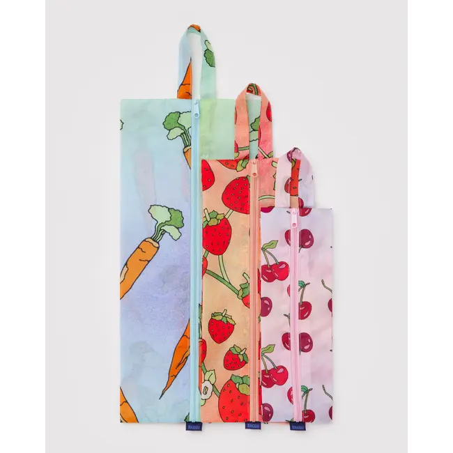 Baggu 3D Zip Set - Carrots & Berries