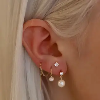 Katie Waltman Cz Pearl Drop Earrings