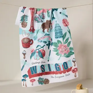 Geometry Tea Towel- Greetings from Washington