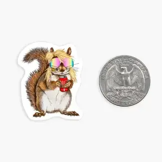 Nice Enough Stickers Mini Sticker- Mullet Squirrel
