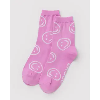 Baggu Baggu Crew Sock - Pink Happy