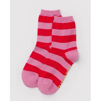 Baggu Baggu Crew Sock - Pink Stripe