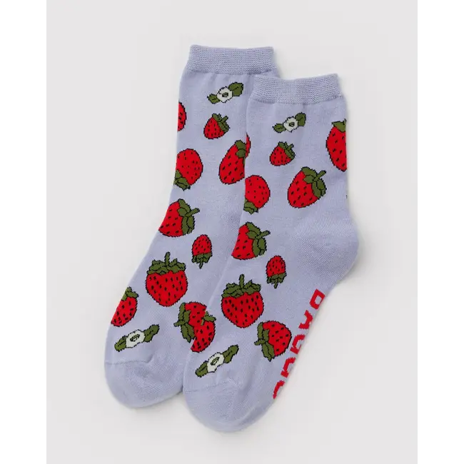 Baggu Baggu Crew Sock - Strawberry Blossom