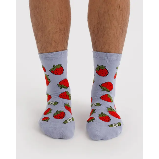 Baggu Baggu Crew Sock - Strawberry Blossom