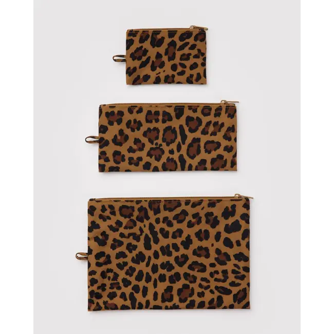 Baggu Baggu Flat Pouch Set - Leopard