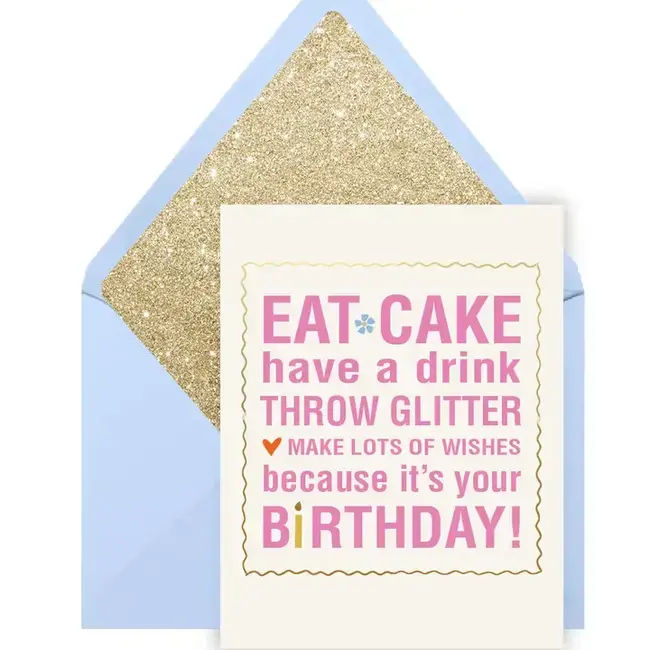 Ginger P. Designs Eat Cake Throw Glitter