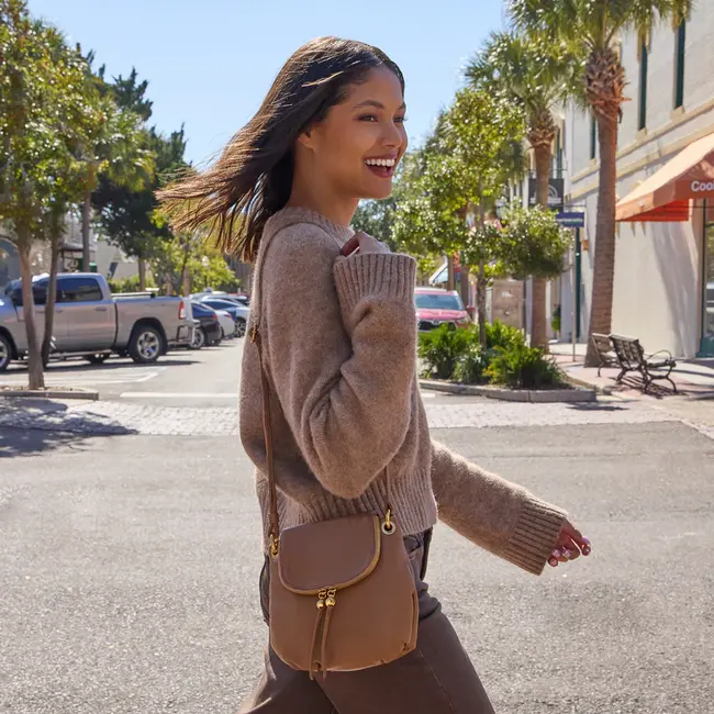 Hobo Fern Zip-Flap Crossbody- Timber Brown