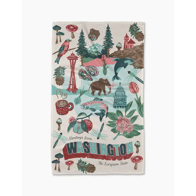 Geometry Tea Towel- Greetings from Washington