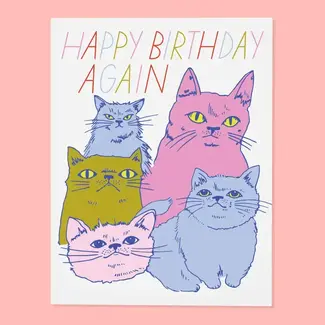The Good Twin Cats Again Birthday Card