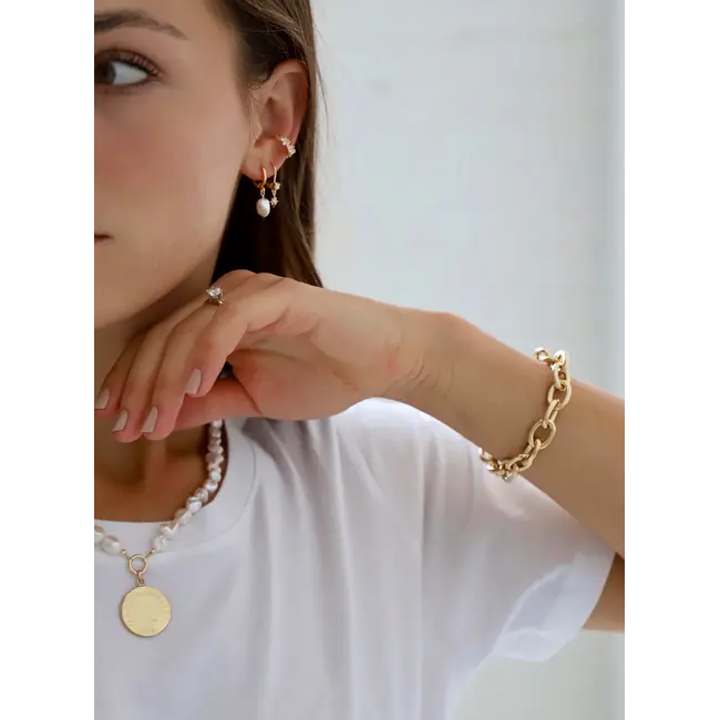 Katie Waltman Keshi Pearl Nugget Huggies- Gold