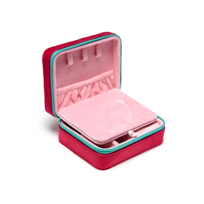 Living Royal Velvet Jewelry Zip- Strawberry Season- Red