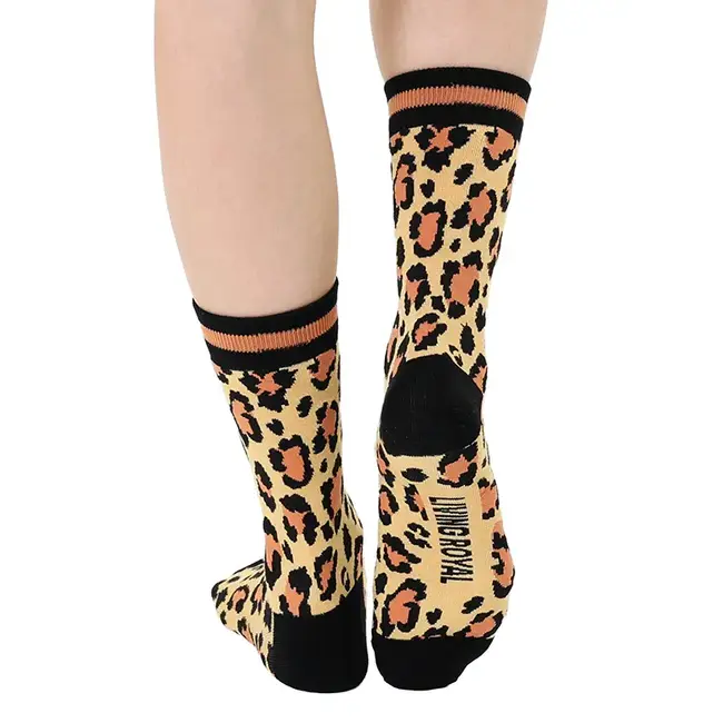 Living Royal Women's Bamboo Crew Socks - Cheetah Print