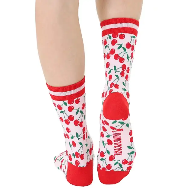 Living Royal Women's Bamboo Crew Socks- Cherries