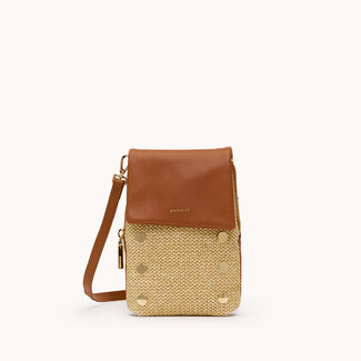 Hammitt VIP Mobile-Cocoa Raffia-G