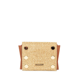 Hammitt Allen Wallet-Cocoa Raffia-G