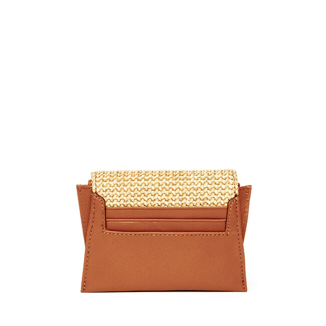 Hammitt Allen Wallet-Cocoa Raffia-G