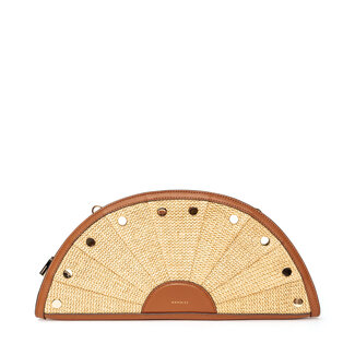 Hammitt Shelley Clutch-Cocoa Raffia-G