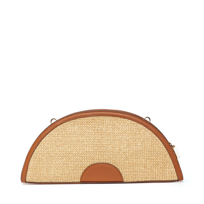 Hammitt Shelley Clutch-Cocoa Raffia-G