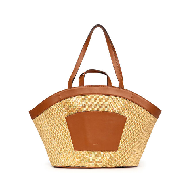Hammitt Shelley Resort Tote-Cocoa Raffia-G