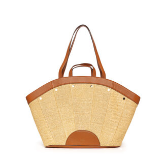 Hammitt Shelley Resort Tote-Cocoa Raffia-G