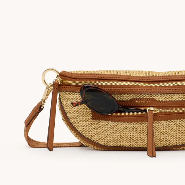 Hammitt Charles Crossbody Medium-Cocoa Raffia-G