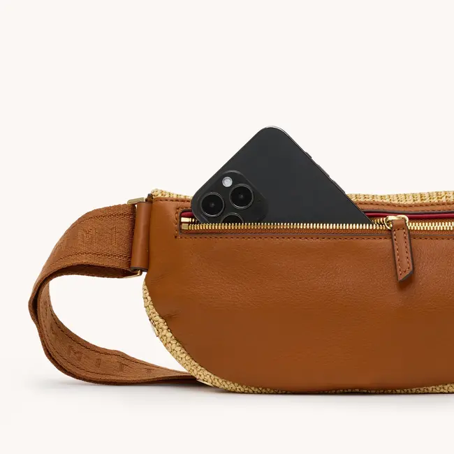 Hammitt Charles Crossbody Medium-Cocoa Raffia-G