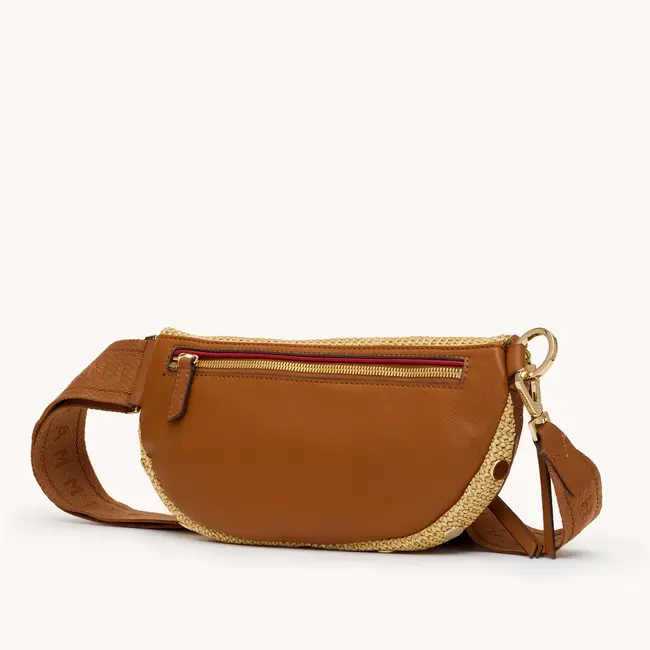 Hammitt Charles Crossbody Medium-Cocoa Raffia-G