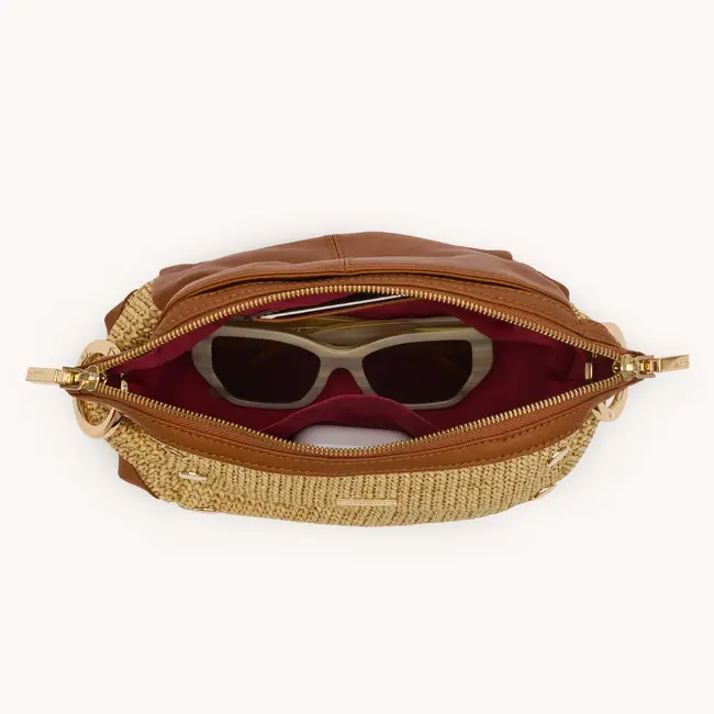 Hammitt Daniel Crossbody Clutch Small-Cocoa Raffia-G