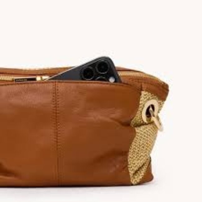 Hammitt Daniel Crossbody Clutch Small-Cocoa Raffia-G