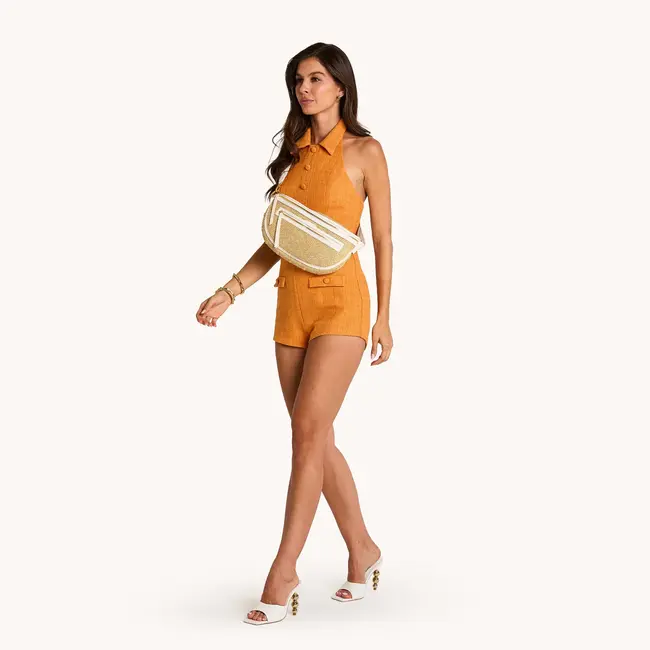 Hammitt Charles Crossbody Lrg-Calla Lily White Raffia- BGH