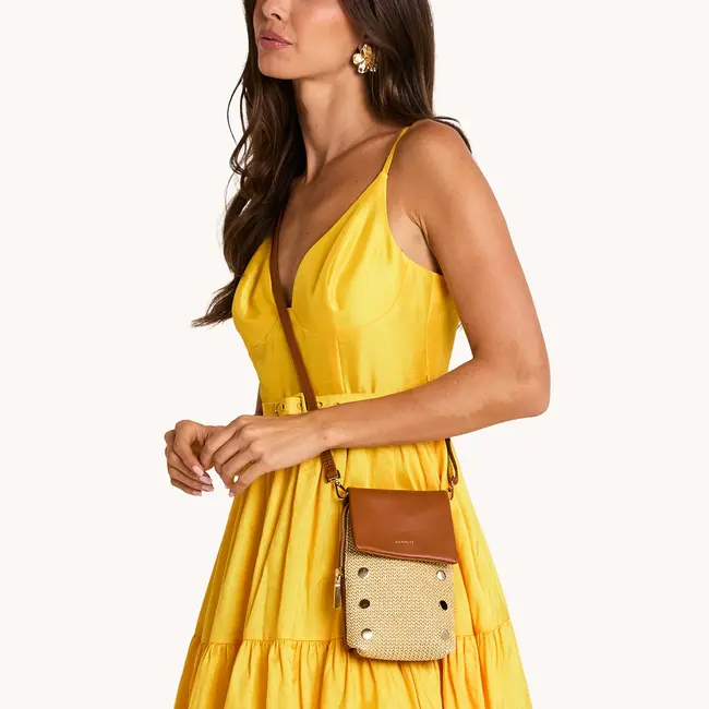 Hammitt VIP Mobile-Cocoa Raffia-G