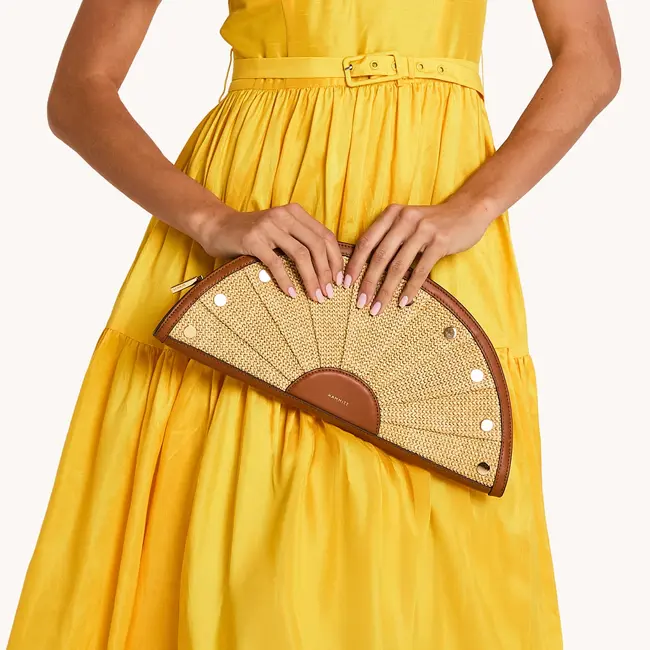 Hammitt Shelley Clutch-Cocoa Raffia-G