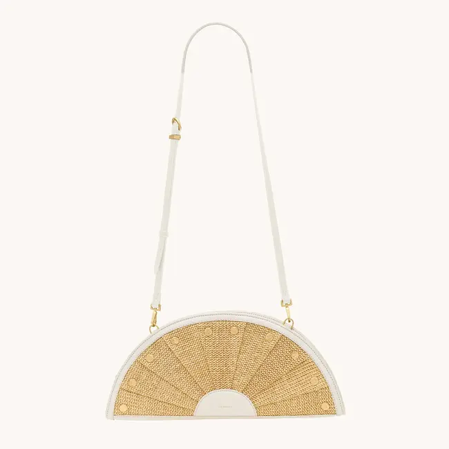 Hammitt Shelley Clutch-Calla Lily White Raffia-BGH