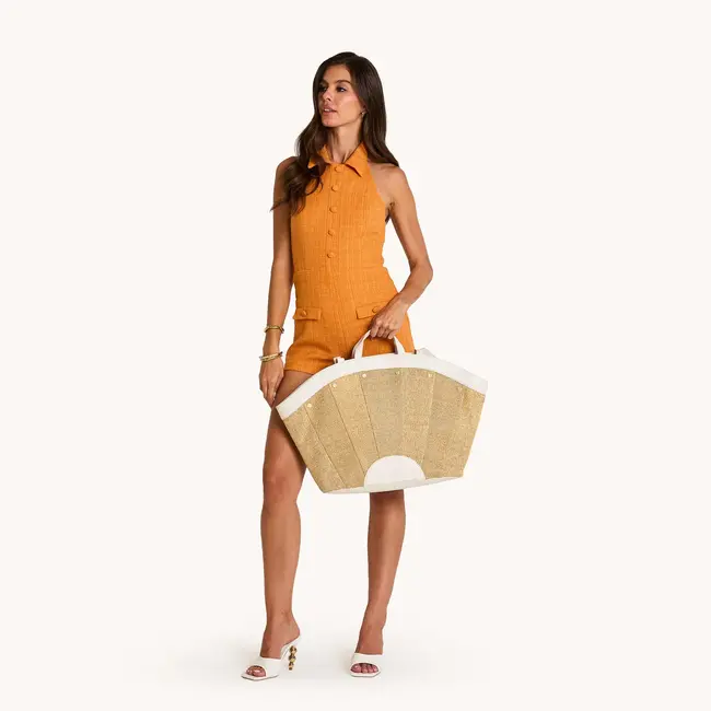 Hammitt Shelley Resort Tote-Calla Lily Raffia-BGH