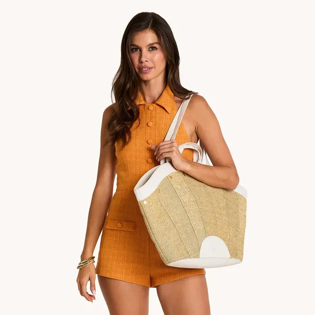 Hammitt Shelley Resort Tote-Calla Lily Raffia-BGH