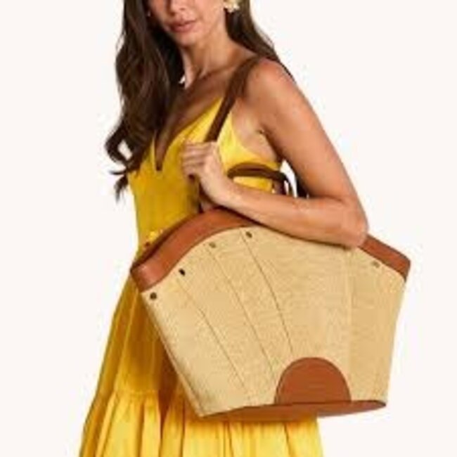 Hammitt Shelley Resort Tote-Cocoa Raffia-G