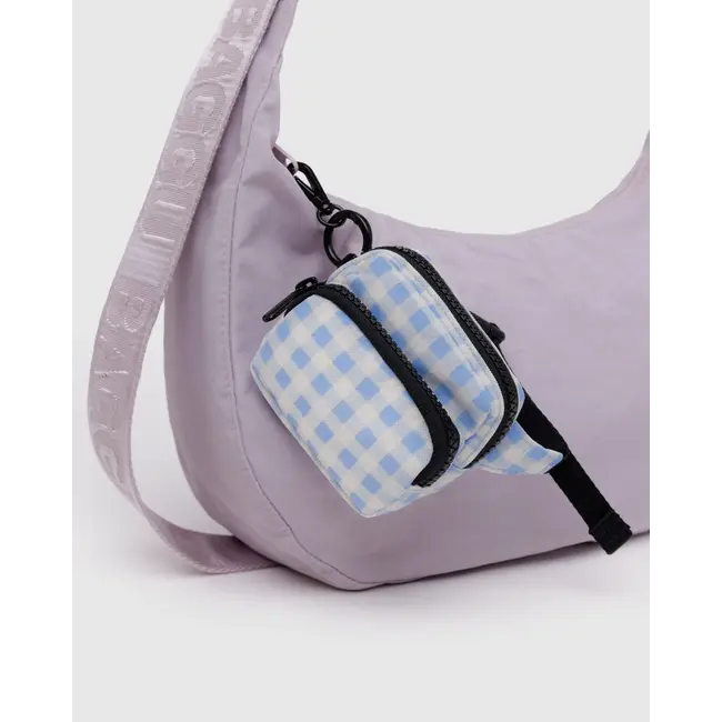 Baggu Fanny Pack Charm- Light Blue Gingham