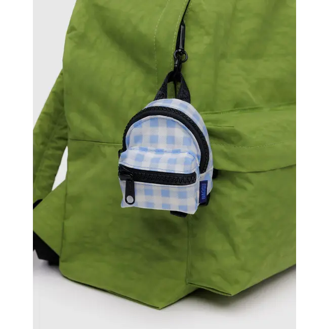 Baggu Backpack Charm - Light Blue Gingham