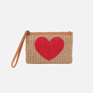 Hobo Straw Heart Pouch- Meadow Woven Straw