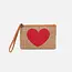 Hobo Straw Heart Pouch- Meadow Woven Straw