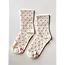 Le Bon Shoppe Sneaker Socks- Polka Dot- Cream/Red