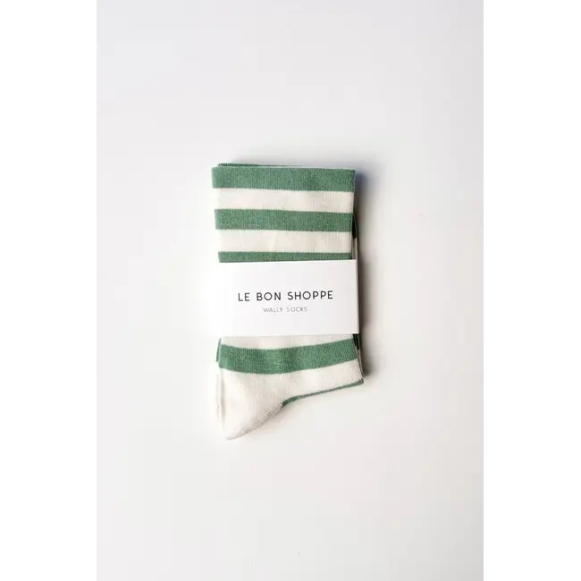 Le Bon Shoppe Wally Socks- Wide Matcha Stripe